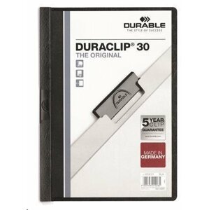 Durable Desky s rychlovazačem "DURACLIP 30", černá, s klipem, A4; DB220001