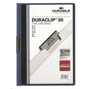 Durable Desky s rychlovazačem "DURACLIP 30", tmavě modrá, s klipem, A4; DB220007