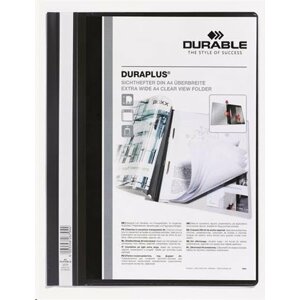 Durable Desky s rychlovazačem "DURAPLUS", černá, A4, široké; DB257901