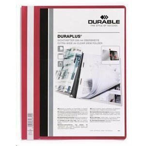Durable Desky s rychlovazačem "DURAPLUS", červená, A4, široké; DB257903