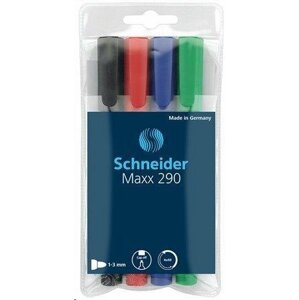 Schneider Popisovač na bílou tabuli a flipchart "Maxx 290", 4 barvy, 1-3mm, kuželový hrot; TSC290V4