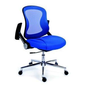MaYAH Ergonomická kancelářská židle, síť.textilie, síť.opěrák, chromovaná základna, ,"Spirit",modrá; BBSZVV16