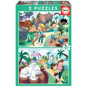EDUCA Puzzle V Zoo 2x20 dílků; 134588