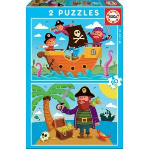EDUCA Puzzle Piráti 2x20 dílků; 118624