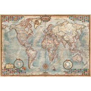 EDUCA Miniaturní puzzle Politická mapa světa 1000 dílků; 115808