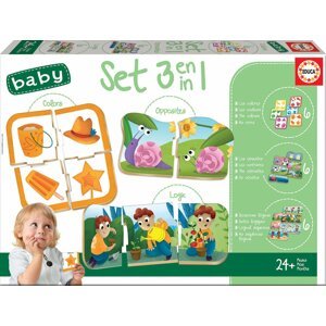 EDUCA Baby puzzle set Barvy, posloupnost a protiklady 3v1; 126071
