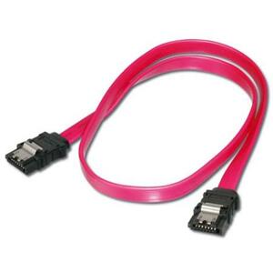 PremiumCord 0,75m kabel SATA 1.5/3.0 GBit/s s kovovou zapadkou; AK-SATA-075-L