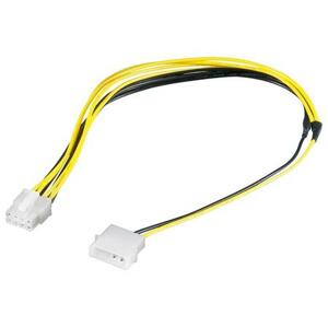 PremiumCord Kabel napájecí 5.25" na EPS 8-pin pro napájecí zdroj, M/M, 28cm ; kn-27