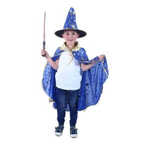 Rappa Dětský plášť modrý s kloboukem čarodějnice/Halloween; 189775