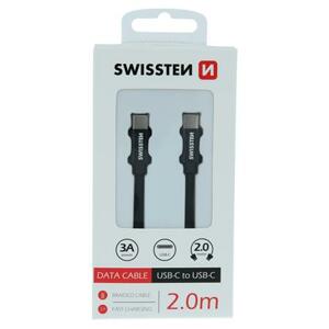 Swissten datový kabel textile USB-C - USB-C 2,0 m černý; 71528201