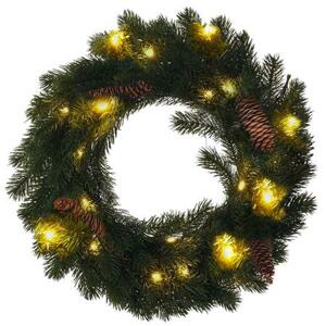 Solight  vánoční věnec, průměr 40cm, 15x LED, IP44, 3x AA, časovač; 1V239