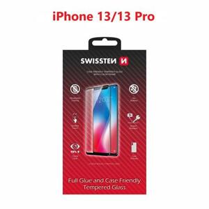 Swissten sklo full glue, color frame, case friendly Apple iPhone 13/13 Pro černé; 54501803