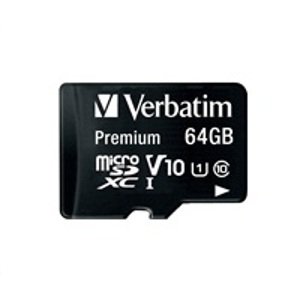 Verbatim MicroSDXC karta 64GB Premium, U1 + adaptér 44084; 44084