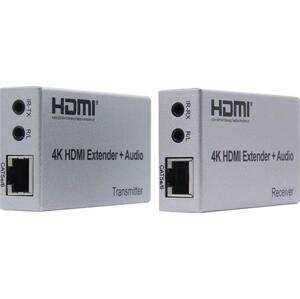 PremiumCord 4K HDMI extender na 100m přes Cat5e/Cat6, přenos Irda a Audio výstupy; khext100-3