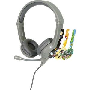 BuddyPhones GALAXY - dětská drátová herní sluchátka s mikrofonem, šedá; BP-GALAXY-GREY