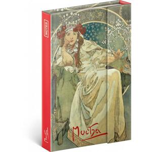 Notes Alfons Mucha – Princezna, linkovaný, 11 × 16 cm; A-4418
