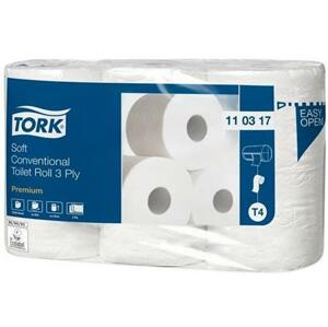 Tork Toaletní papír  "Premium", extra bílý, systém T4, 3vrstvý, 35 m; KHH134