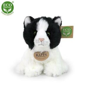 Rappa Plyšová kočka černo-bílá sedící 17 cm ECO-FRIENDLY; 203488