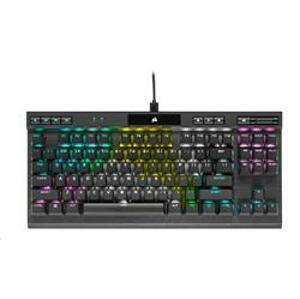 Corsair K70 RGB TKL CHAMPION SERIES Optical-Mechanical Gaming Keyboard, Backlit RGB LED, CORSAIR OPX RAPIDFIRE, Black, B; CH-911901A-NA