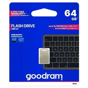 GoodRam Flash Disk UPO3 64GB USB 3.0 stříbrná; UPO3-0640S0R11