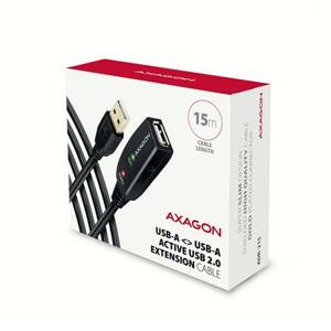Axagon ADR-215, USB 2.0 A-M -> A-F aktivní prodlužovací / repeater kabel, 15m; ADR-215