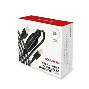 Axagon ADR-215B, USB 2.0 A-M -> B-M aktivní propojovací / repeater kabel, 15m; ADR-215B