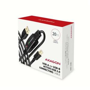 Axagon ADR-220B, USB 2.0 A-M -> B-M aktivní propojovací / repeater kabel, 20m; ADR-220B