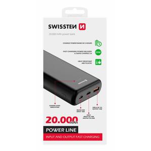 Swissten power line power bank 20000 mAh 20W power delivery black; 22013913