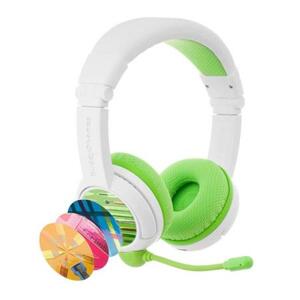 BuddyPhones School+, dětská bezdrátová sluchátka s mikrofonem, Bluetooth, zelená; BT-BP-SCHOOLP-GREEN