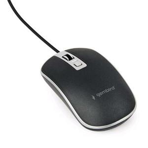 Myš GEMBIRD MUS-4B-06, černo-stříbrná, USB; MUS-4B-06-BS