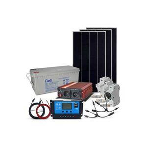 Solarfam Solární sestava ostrovní 510Wp, 12V, baterie 200Ah, měnič 230VAC 1000W, černý rám; 4280344