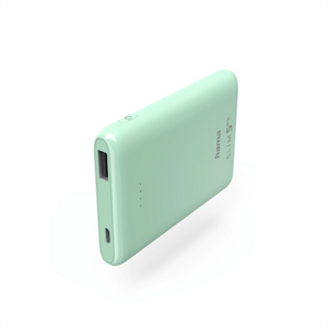Hama SLIM 5HD, powerbanka, 5000 mAh, 1 A, výstup: USB-A, zelená; 201665