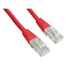 Patch kabel RJ45, cat. 5e, UTP, 0.5m, červený; PP12-0.5M/R