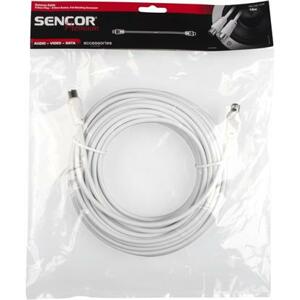SENCOR Anténní koaxiální kabel, plně stíněný, konektory IEC vidlice - zásuvka, délka 15m, barva bílá; SAV 109-150W
